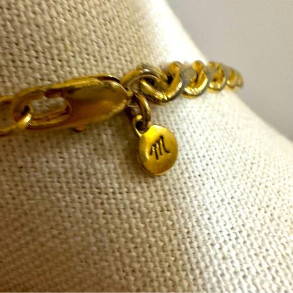 Madewell Gold Chunky Curb Chain Necklace Preppy Casual Classic Jewelry - Picture 4 of 10